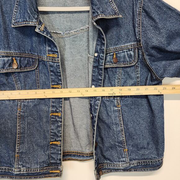 Vintage Bill Blass Relaxed Fit Jean Denim Jacket Size L Medium Wash 100% Cotton - Picture 10 of 13